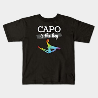 Capo is the Key Colorful Capo Dark Theme Kids T-Shirt